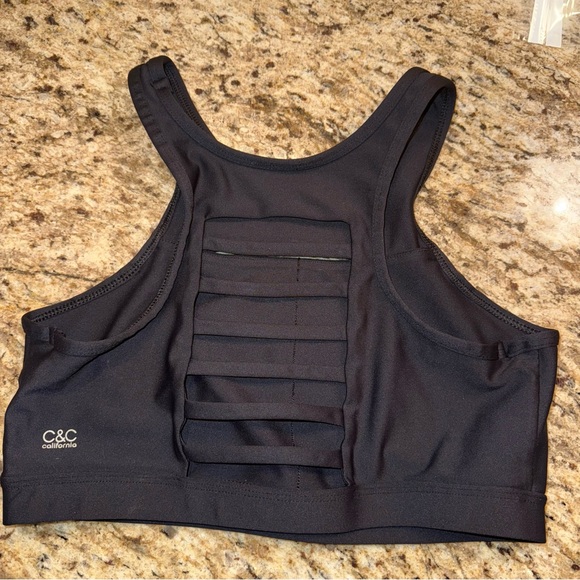 🖤C&C California Black Cutout Crop Top Sports Bra - Picture 3 of 5